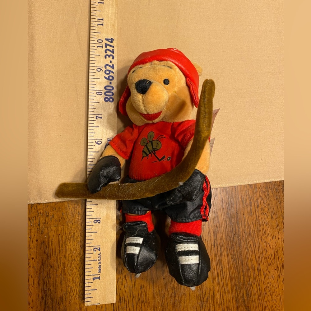 Disney Hockey Pooh. A stuffed hockey Pooh Bear from Walt Disney
